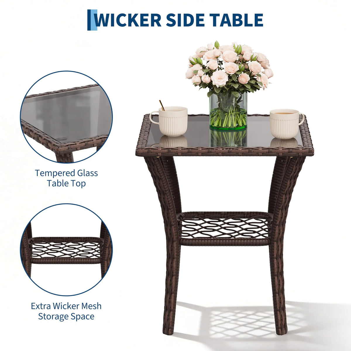 HobbyLane Outdoor Wicker Patio Conversation Set With Cushions
